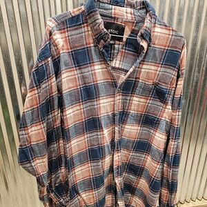 STOIC Men's Lightweight Plaid Shirt - Red, White and Blue